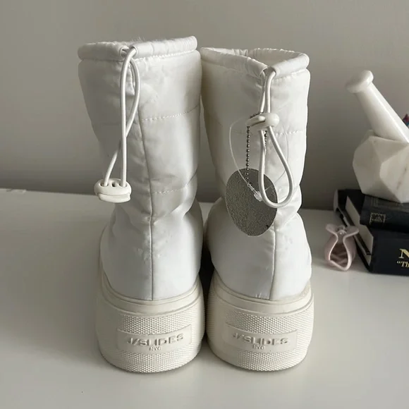 J/Slides Puffer Fur Waterproof Platform Boots - Picture 2 of 4